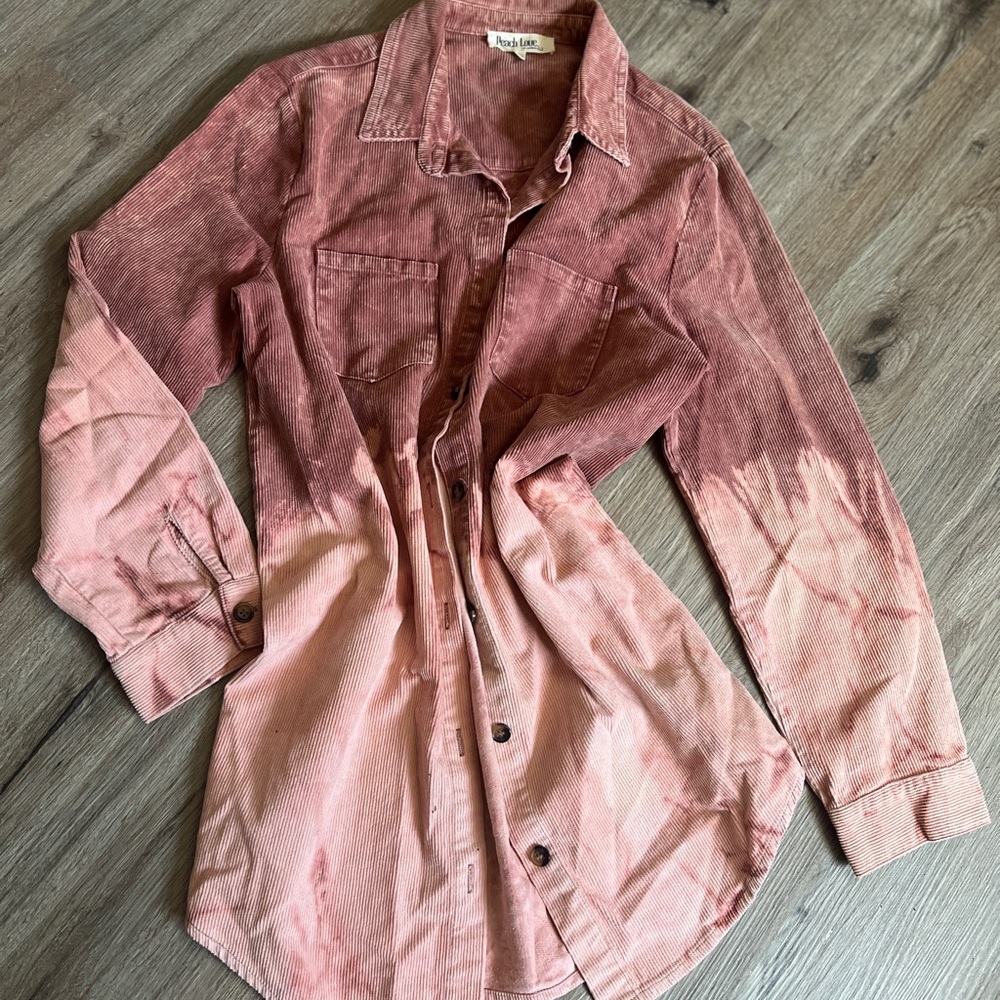 Peach Love California Pink Ombre shacket